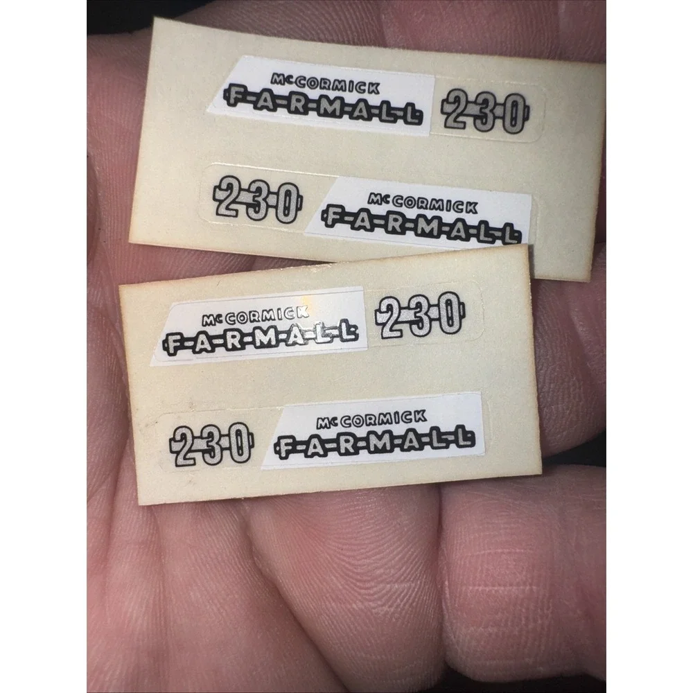 2sets 1/16 Scale McCormick Farmall 230  Farm Toy Tractor Decals  NOS
